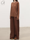 BASERANGE French Silk Linen SEPIA Casual Pants BAS-TRSE-LI-SU25-ZONG